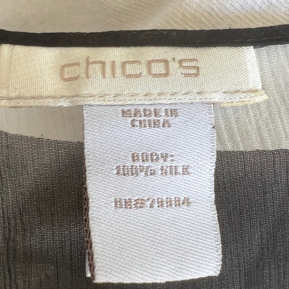 Chico’s 100 % Silk Kimono Zebra Print Open Front Cardigan Top OS - Picture 9 of 9